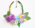 Colorful Statement necklace with Flowers